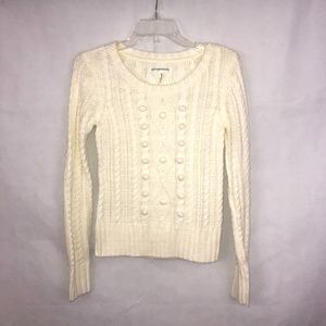 Aeropostale White Cable-Knit Sweater Size M NWT